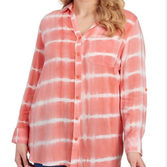 🌟HP🌟VELVET HEART Women's Plus Size Tie Dye Shirt - Picture 4 of 12